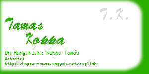 tamas koppa business card